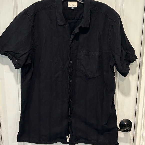 Civil Society Men's Black Linen Blend Button Down Short sleeve Shirt, Size XL - Picture 2 of 4